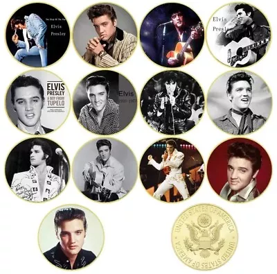 Elvis Presley X13 Gold Collectable Commemorative Coins - King Of Rock & Roll • $148.97