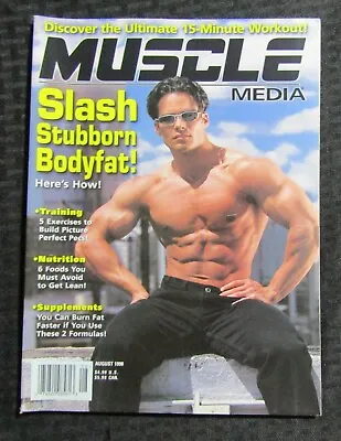 1998 Aug MUSCLE MEDIA Body Building Fitness Magazine FVF 7.0 Slash Stubborn Fat • $15.25