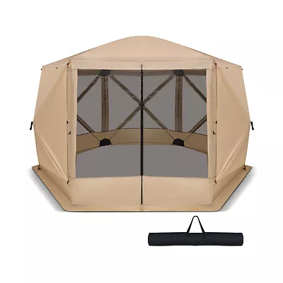 346x305cm Pop-up Screen House Tent 6-Sided Camping Gazebo Instant Setup Hub Tent • £149.95