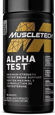 MuscleTech AlphaTest Testosterone Booster For Men 90 Capsules Always Fresh • $34.95