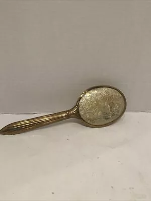 Vintage Hand Held Vanity Gold Tone Hair Brush Ornate • $20