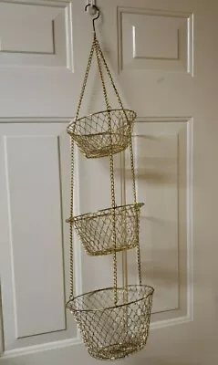 VTG 3 Tier Wire Hanging Fruit Basket Collapsible Kitchen Storage Organizer 36  • $28.99