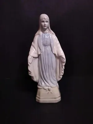 Vintage Porcelain Madonna Virgin Mother Mary Pedestal Statue Religious Figurine  • $10