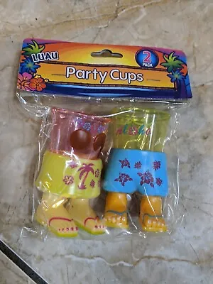 $3 • Buy Luau Party Cups. 2 Pack. Plastic Swimwear Aloha Design.