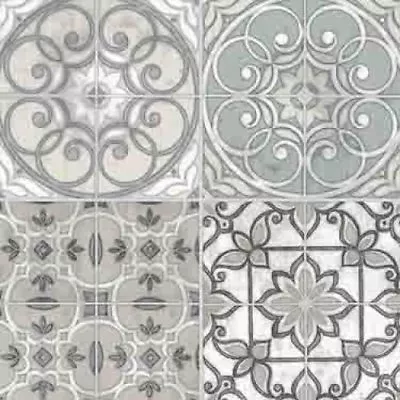 Floral Mosaic Tile Wallpaper Grey Gray Prepasted Peelable Norwall Wallcoverings • $34.99