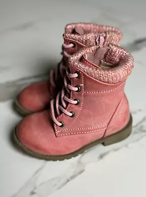 Nina - Pink Leather Boots With Side Zipper - Toddler Size 7 - FREE SHIPPING! • $25