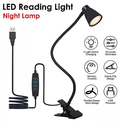 Clamp Light Clip On LED Desk Lamp Reading Light Table Bed Bedside Night Lamp • $29.99