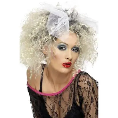 Adult Women's Wild Child Curly 1980s Pop Star Wig Fancy Dress Accessory - Blonde • £7.49