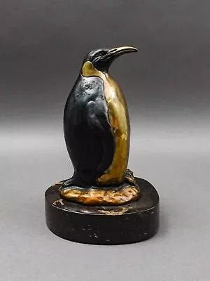 Carl Wagner 1988 Emperor Penguin Bronze Figure Sculpture Marble Base LE 30/100 • $379.99