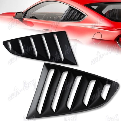 $27.24 • Buy Fit Ford Mustang Coupe Blk Abs Side 1/4 Quarter Window Louvers Scoop Cover Vent
