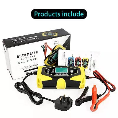 12V 24V Automatic Car Battery Charger Pulse Repair LiFePO4 AGM GEL Lithium UK  • £226.88