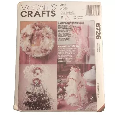 McCall's Craft Pattern 6726 A Victorian Christmas Ornaments Lace Tree UC • $2.49