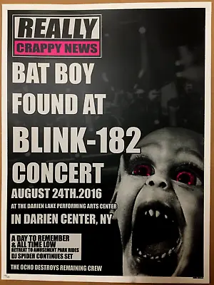 Blink-182 Concert Poster 2016 New York 2016 1st Edition Numbered #34/182 • $118.68