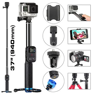 Telescopic Extendable Monopod Selfie Pole Handheld Stick For GoPro Hero 4 3+ 3 2 • £25.15