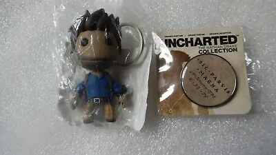 Uncharted The Nathan Drake Sackboy Keyring/Keychain +Uncharted Pin PROMO PS3/PS4 • £34.99