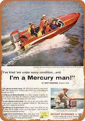 Metal Sign - 1957 Mercury Outboard Boat Motors - Vintage Look Reproduction • $18.66