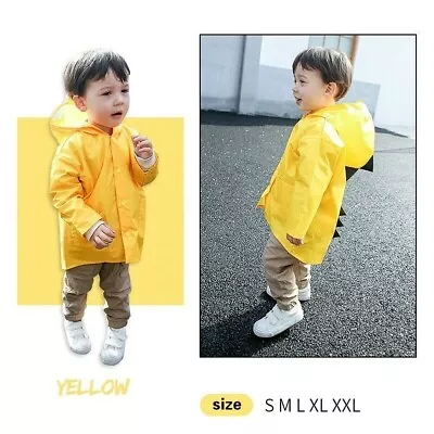 £11.83 • Buy Children Kids Rain Coat Dinosaur Waterproof Jacket Hooded Cape Poncho Boy SHP