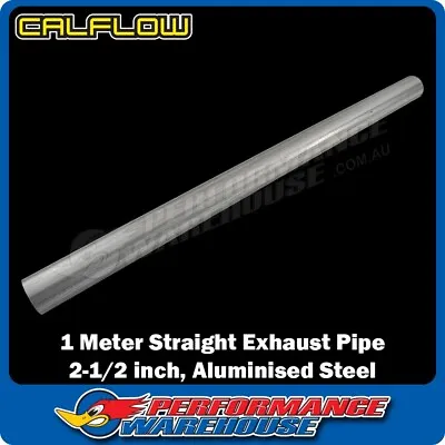 Aluminised Steel 2.5 Inch O.D. 1000mm (1m) Long Straight Exhaust Pipe • $41.74