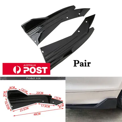 2x Universal Car Rear Bumper Spoiler Lip Splitter Diffuser Body Kit Glossy Black • $18.67