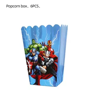 6 Marvel Superhero Avengers Children Birthday Party Popcorn Box Candy Gift Bag  • £3.98