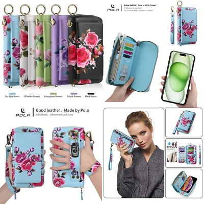 T-Mobile Revvl 6 Pro Detachable Case Flower Lady Bag Multifunction Zipper Wallet • $28.19