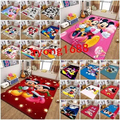 Mickey Minnie Mouse Anti-Slip Carpet Rug Bedroom Living Room Floor Mat Doormat • £8.39