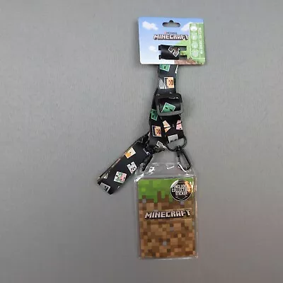 Minecraft Lanyard ID Badge Holder W Mask Clip And Collectible Sticker Mojang New • $9.99