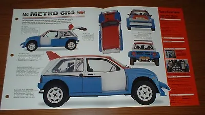 ★★1985 Mg Metro 6r4 Evo Spec Sheet Brochure Photo Info Rally Pamphlet 85-81★★ • $9.99