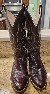 Vintage Ben Miller Men’s Leather Cowboy Boots Size 8 Brown  • $77.95