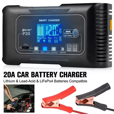 20Amp Smart Fully Automatic Battery Charger 12V/20A 24V/10A For Car Truck SUV US • $58.79