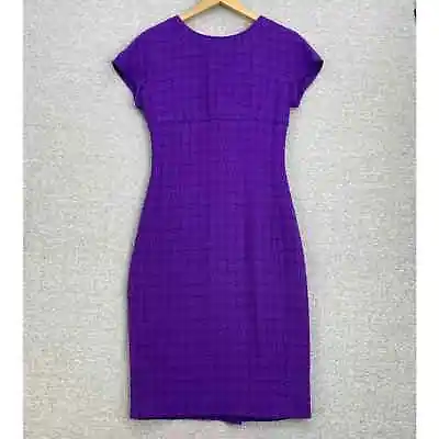 Vintage Valentino Dress Womens 6 Purple Miss V Wool Boucle Italy Lined • $399.99