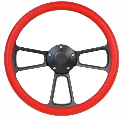 Volkswagen Steering Wheel Kit  1960 - 1973 VW Bug Kharmann Ghia Red Black Billet • $184.87