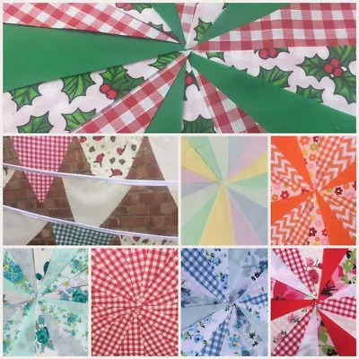 £3.99 • Buy Fabric Bunting.weddings,parties.shabby.florals,christmas.birthdays.3 Lengths