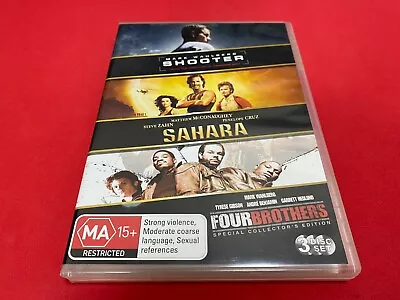 Shooter / Sahara / Four Brothers (Box Set DVD 2007) R4) • $6.95