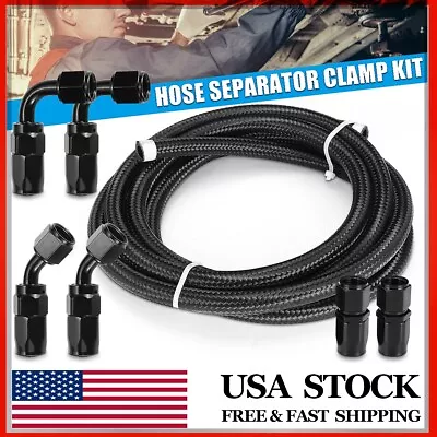 118'' 3/8'' Fuel Line 6AN Oil/Gas/Fuel Hose End Fitting Hose Separator Clamp Kit • $23.99