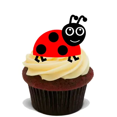 LADYBIRD BUG 30X FLAT STAND UP RICE CARD Edible Cake Toppers D1 LADYBUG BETTLE • £6.87