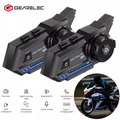 Motorcycle Helmet Headset Bluetooth FM Waterproof Headphone Speaker Hands Free • $21.99