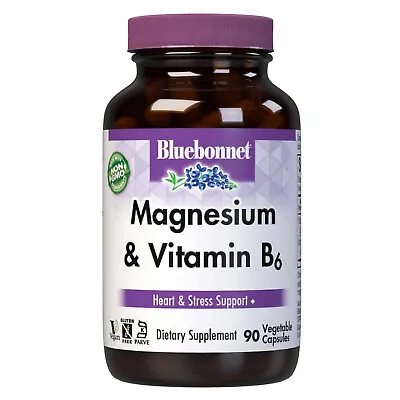 Bluebonnet Magnesium & B-6 90 Veg Capsules • $17.59