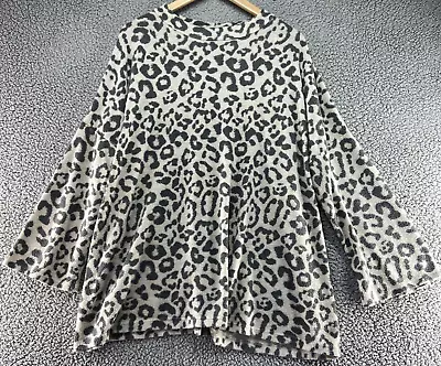 Yahada Womens Long Sleeve Leopard Print Soft Fleece Mock Neck Top Size L • $7.99