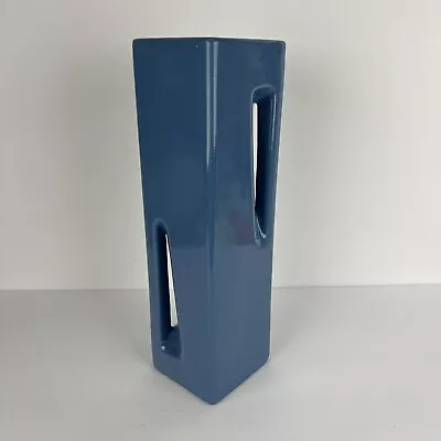 Vintage Vase Tall Blue Modernist Ikebana 13in • $87