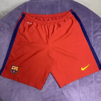 FC Barcelona Striker Soccer Football Red Shorts Nike Men’s Sz L • $30