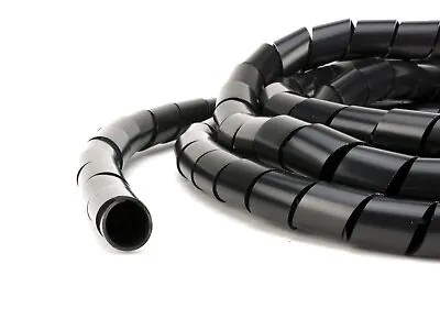Spiral Wrap Black Natural Flexible Cable Tidy Tube Trunking Wire Loom Management • £7