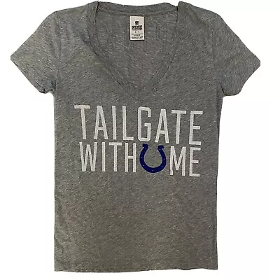 Victoria's Secret PINK XS Indianapolis Colts V-Neck Gray Tailgate Shirt • $7.55