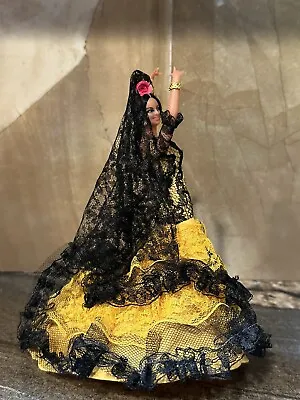 Vintage Marin Chiclana Spanish Flamenco Dancer Doll 8  On Stand • $19.99