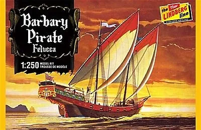 Lindberg Barbary Pirate Ship - Plastic Model Sailing Ship Kit - 1/250 Scale • $9.57