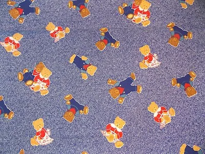 Estate Fabric Traditions WTW Vintage BTY Teddy Bear Bears Country 1992 Kid Child • $13.99