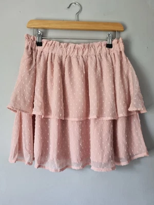 £11.99 • Buy H&M Pale Pink Layered Short Skirt Chiffon Fabric Festival Summer Size Medium