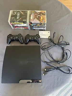 PS3 Console With 2 Controllers All Wires And 14 Games • $100