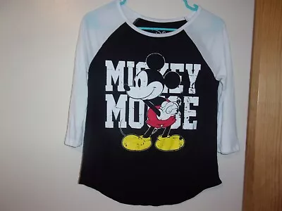 Disney Ladies Sz. S 3-5 Mickey Mouse Top 3/4 Sleeves • $6.99