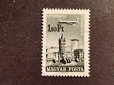 Hungary Magyar Posta 1966 Cities & Airplanes Legiposta 1.10ft Black Frankfurt • $0.74